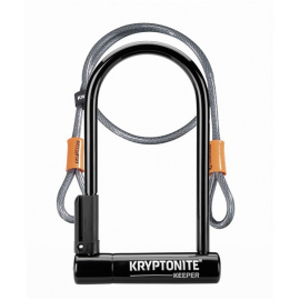 Keeper 12 Standard U-Lock with 4 foot Kryptoflex cable Sold Secure Silver