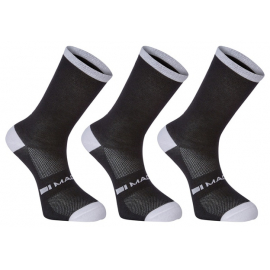 Freewheel coolmax long sock triple pack - black - small 36-39
