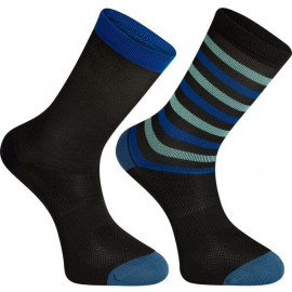 Sportive long sock twin pack - black / black stripe - small 36-39