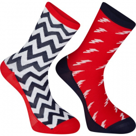 Sportive long sock twin pack  bolts true red / ink navy small 36-39