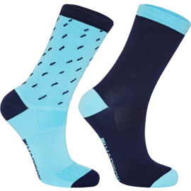 Sportive mid sock twin pack  rain drops ink navy / blue curaco medium 40-42