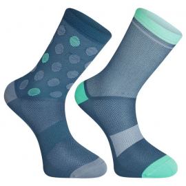 Sportive mid sock twin pack - shale blue and teal - small 36-39