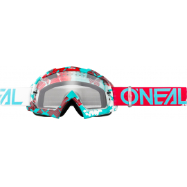 B-10 Goggle Pixel Red/Teal - Clear