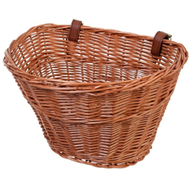 Wicker D-Baskets Natural wicker baskets with leather straps