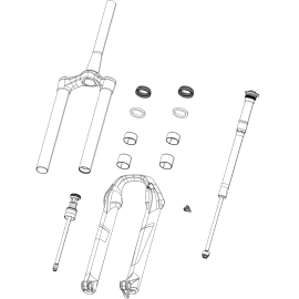 ROCKSHOX SPARE  FRONT SUSPENSION INTERNALS LEFT SPRING RS1 275 130 SOLO AIRINCLUDES TOP CAP SOLO AIR SPRING SHAFT BOLT  RS1 RLCRL A1 ACSACFS B1 2018  130MM