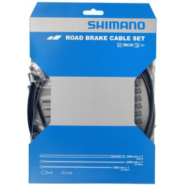 Road brake cable set with stainless steel inner wire, black
