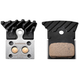 L04C disc brake pads and spring, cooling fins, alloy backed, sintered