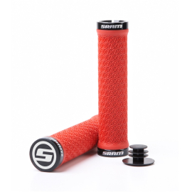 SRAM LOCKING GRIPS W 2 CLAMPS  END PLUGS RED