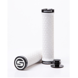 SRAM LOCKING GRIPS W 2 CLAMPS  END PLUGS WHITE