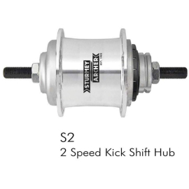 S2C Duomatic. Kickshift 2-speed hubs. 22T cog included