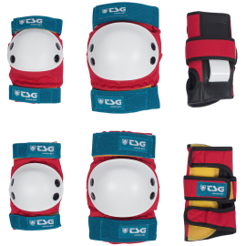 Basic Padset Old School All-in-one skate protection set. Knee pads, Elbow pads and Wrist guards. Sizes: Jnr, S, M, L