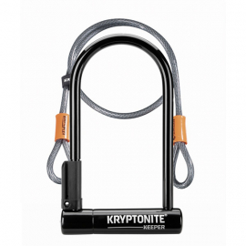 Keeper 12 Standard U-Lock with 4 foot Kryptoflex cable Sold Secure Silver