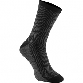 Assynt merino long sock  argyle black small 36-39