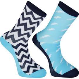 Sportive long sock twin pack  bolts blue curaco / white medium 40-42