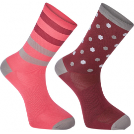 Sportive long sock twin pack  hex dots classy burgundy / berry X-large 46-48