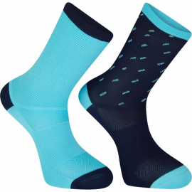 Sportive long sock twin pack  rain drops ink navy / blue curaco small 36-39
