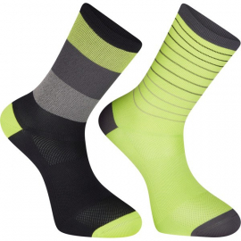 Sportive long sock twin pack  stripes phantom / lime punch small 36-39