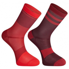 Sportive mid sock twin pack - chilli red and burgundy - small 36-39