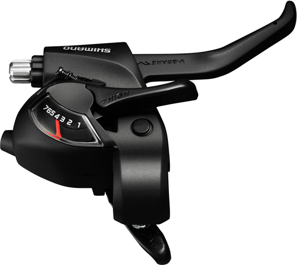 black Shimano Altus ST-EF41 EZ fire plus STI set for V-brakes 2-finger lever 3x7 speed