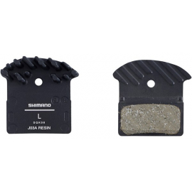 J03A disc brake pads and spring, cooling fins, alloy backed, resin