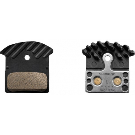 J04C disc brake pads and spring, cooling fins, alloy backed, sintered